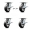 Service Caster 6 Inch Rubber on Aluminum Caster Set with Roller Bearing 4 Brake 2 Swivel Lock SCC-35S620-RAR-SLB-BSL-2-SLB-2 - alternate 1